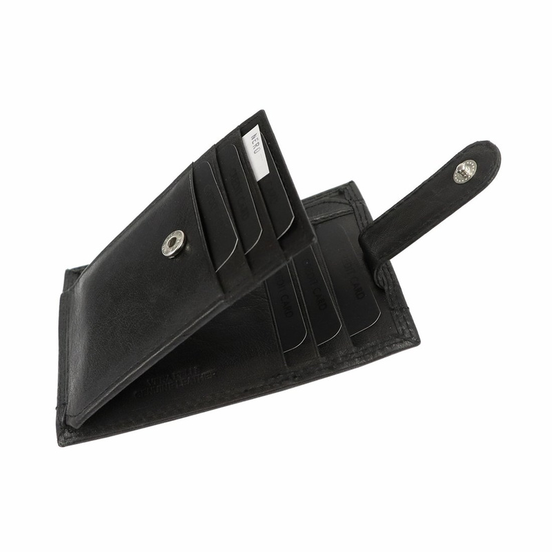 FLACCO męski portfel skóra naturalna składany kompaktowy pojemny