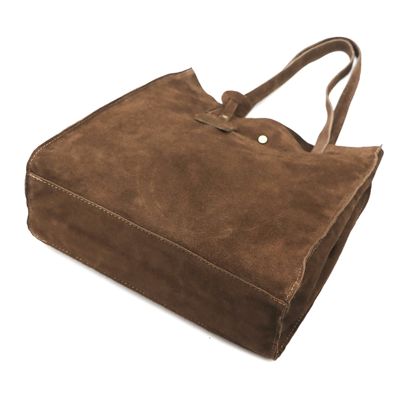 Luka Zamszowa duża damska shopperbag torebka na ramię z kosmetyczką