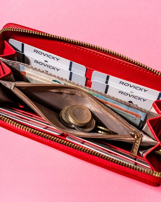 Duży Stylowy portfel damski na zamek od Rovicky