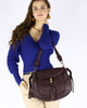 Marco Mazzini Torebka classic saddle bag ze skóry naturalnej na ramie bordowa