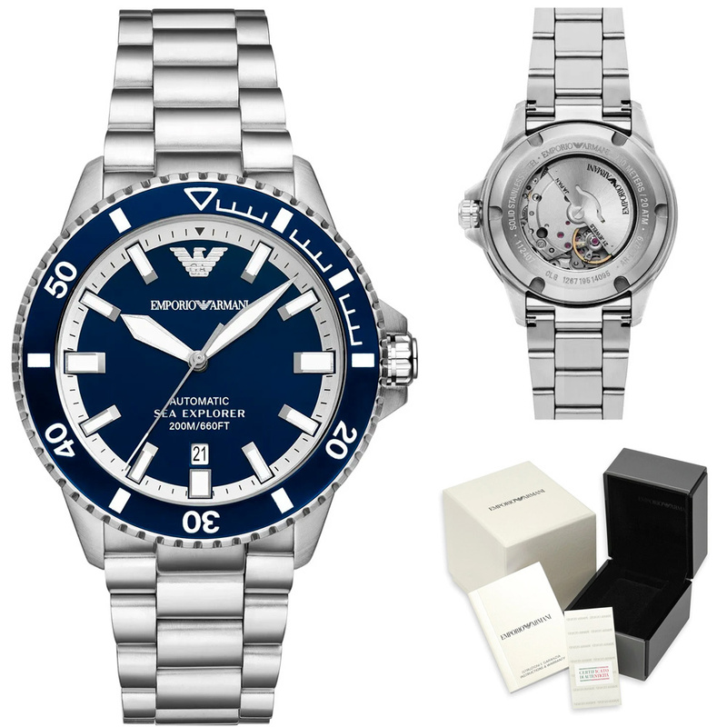 ZEGAREK MĘSKI EMPORIO ARMANI AR60079 Sea Explorer AUTOMATIC (zi110a) + BOX