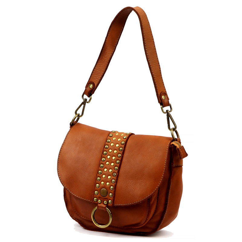 Stylowa Listonoszka damska skórzana ma magnes z dżetami torebka na ramię