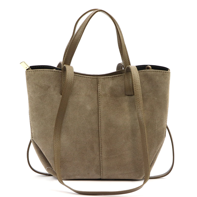 Skórzana zamszowa pojemna Stylowa damska shopperbag torebka na ramię Luka