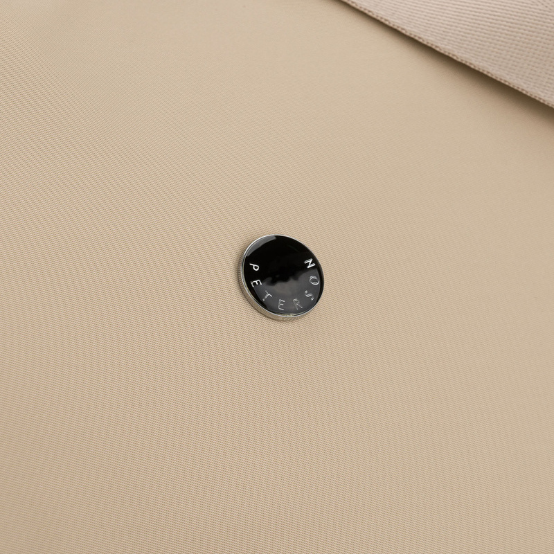 Beżowa torebka damska z poliestru, mieszcząca format A4 i zamykana suwakiem - Peterson