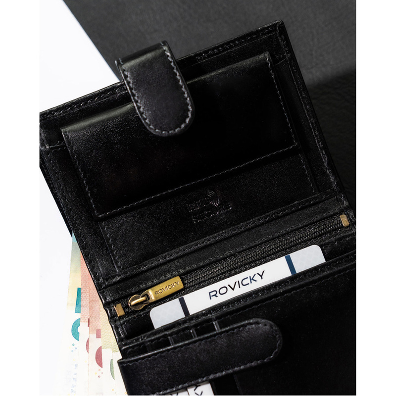 Skórzany męski portfel Rovicky N104L-RVT RFID