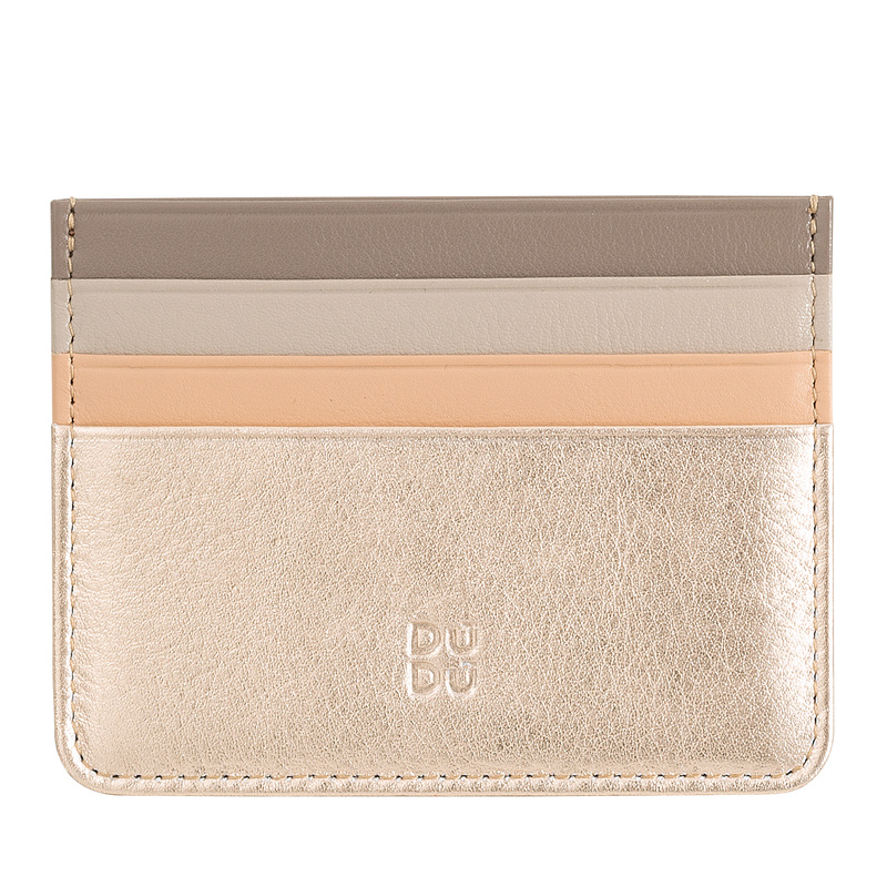 DUDU Etui na karty dokumenty skóra naturalna małe kontrastujące kolory