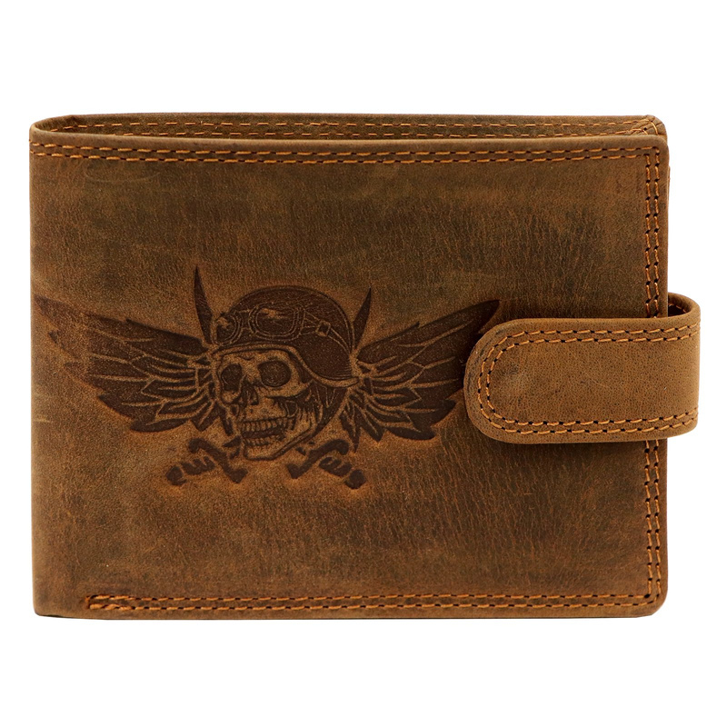 Nordee męski portfel skóra naturalna na zatrzask z indywidualnym wzorem