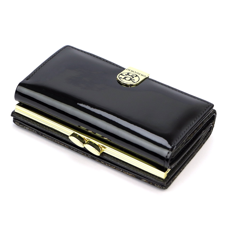 Klasyczny Skórzany damski portfel ze wzorem węża