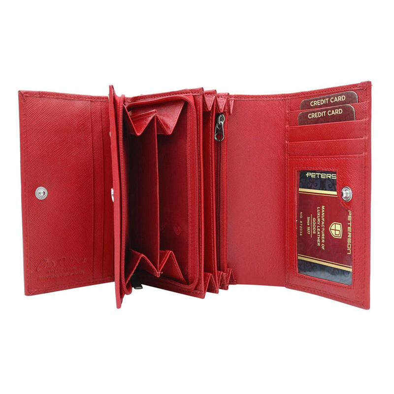 Skórzany damski portfel Peterson PTN RD-22-GCL