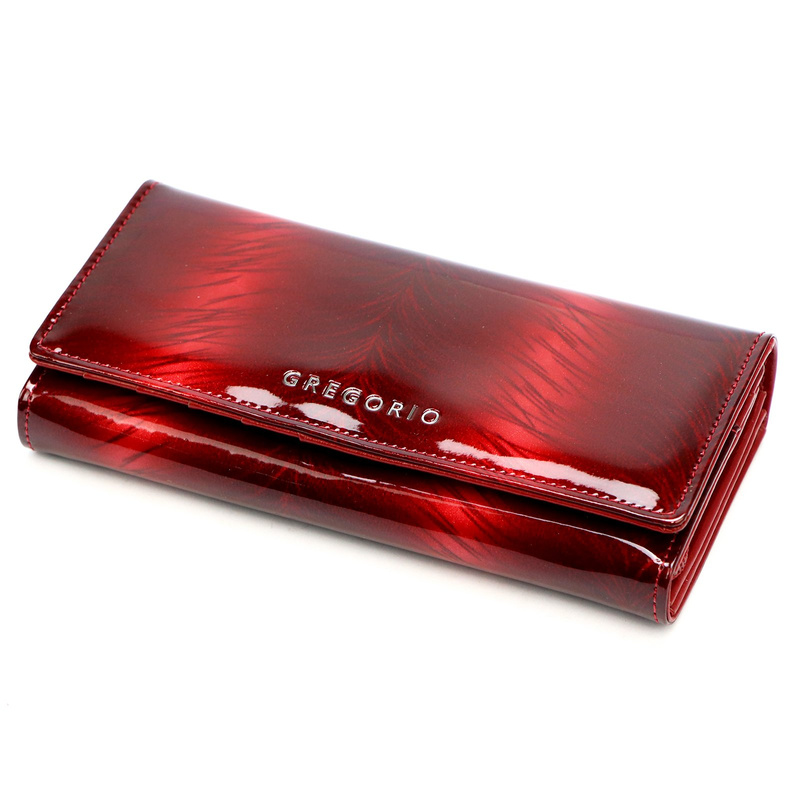 Gregorio damski portfel skóra naturalna podłużna klasyczna portmonetka