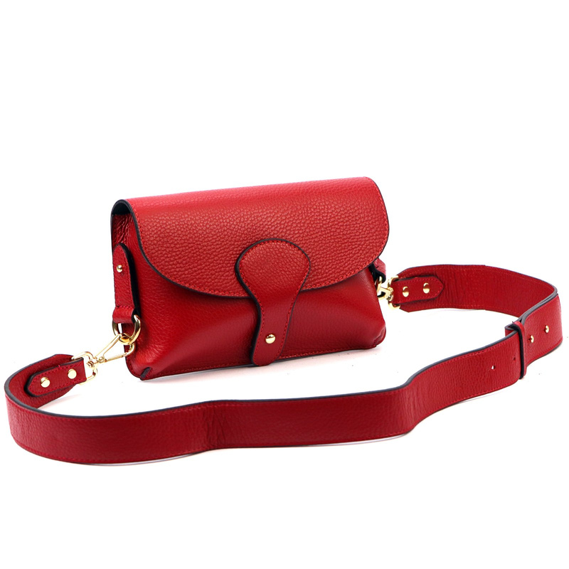 Damska torebka przez ramię listonoszka z klapą ze skóry naturalnej Luka