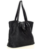 Torba damska pleciona shopper & shoulder leather bag - MARCO MAZZINI czarna