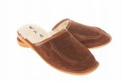 Wójciak Podhale ocieplane męskie domowe kapcie skóra naturalna zabudowane