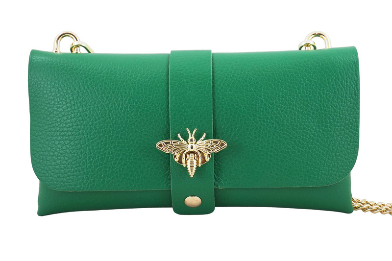 Torebka kopertówka na łańcuszku - Zielona jasna