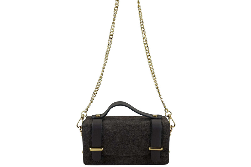 Zamszowa torebka Barberinis wizytowa - Brązowa ciemna