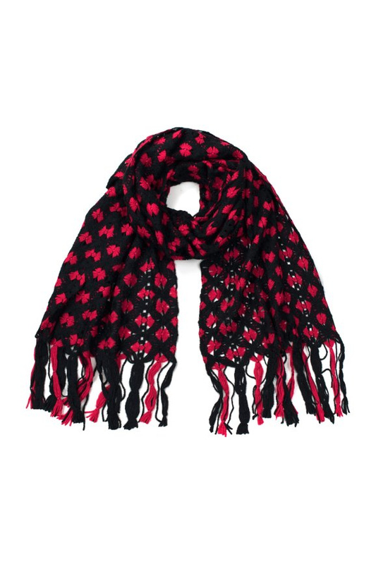 Szal Włóczkowe kokardki