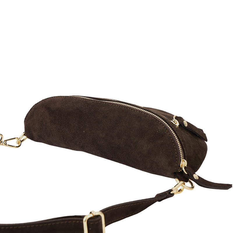 Zamszowa nerka damska Barberinis - Brązowa ciemna