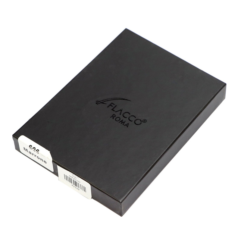 FLACCO męski portfel skóra naturalna składany kompaktowy pojemny