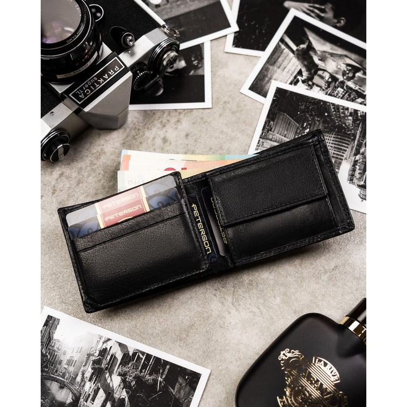 Skórzany męski portfel Peterson PTN RM-22-BUF