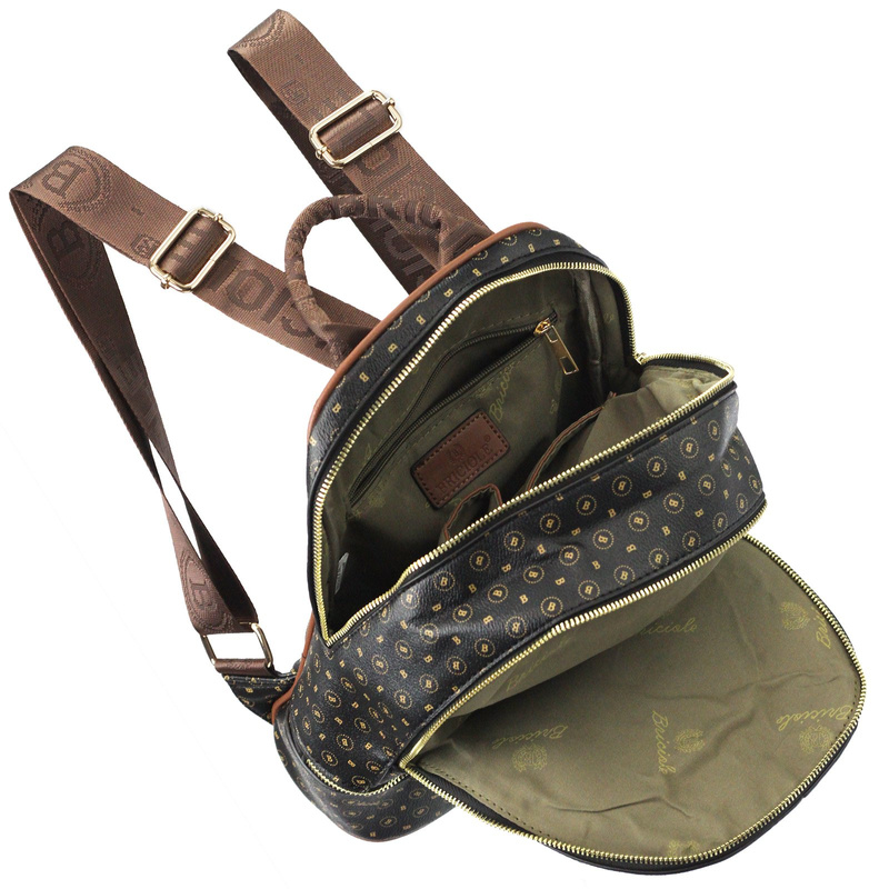 BRICIOLE damski plecak miejski skóra ekologiczna pojemny dwie komory