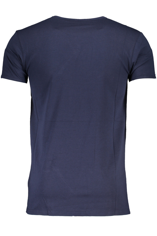NIEBIESKI T-SHIRT MĘSKI Z KRÓTKIM RĘKAWEM KLASY CAVALLI