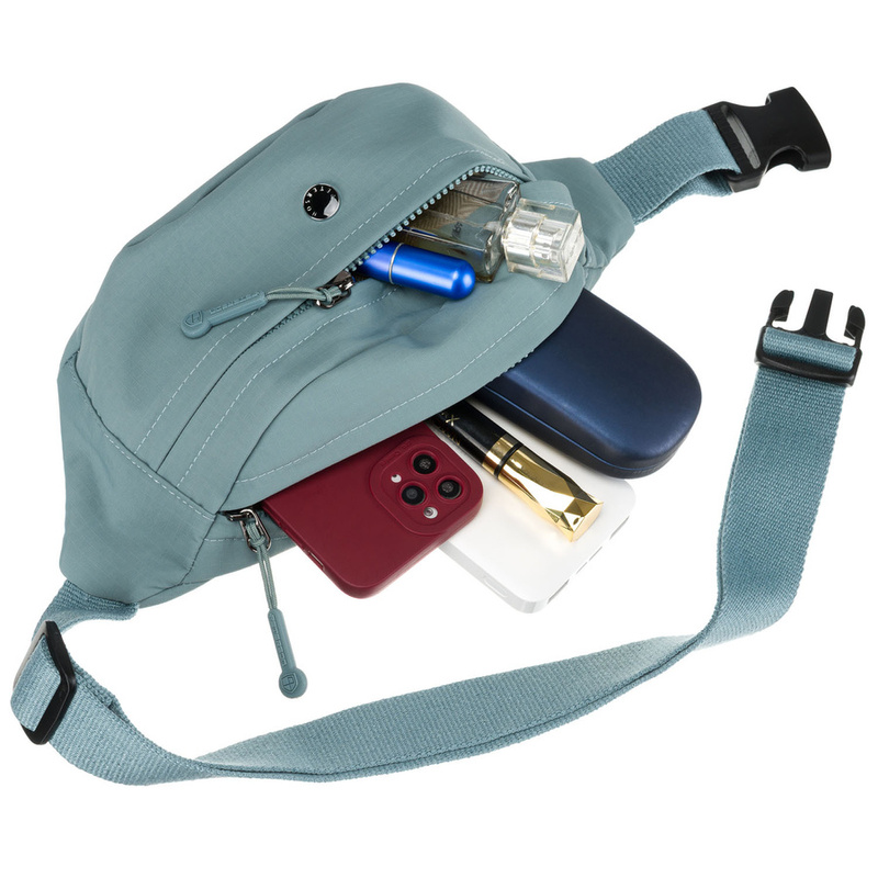 Niebieska nerka damska na biodra z kieszonką na froncie - Peterson