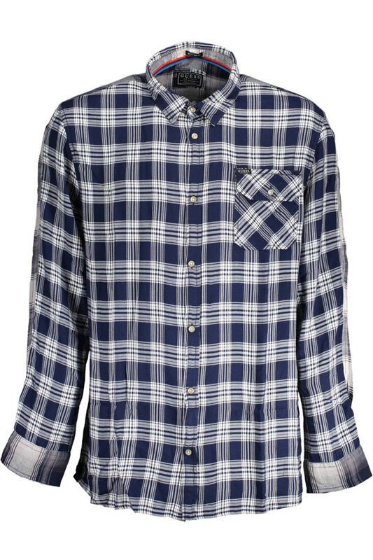 GUESS JEANS MĘSKA KOSZULA Z DŁUGIM RĘKAWEM NIEBIESKA