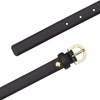 DUDU Damski skórzany pasek Skinny Waist Belt, Made in Italy, H 20mm, do sukienek, spodni jeansowych, ze złotą klamrą
