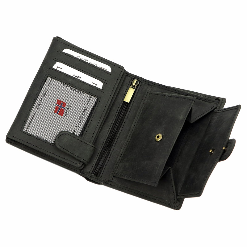 Nordee portfel męski skóra naturalna duży pionowy rozbudowany na zatrzask