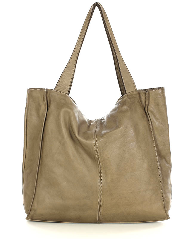 MARCO MAZZINI Torebka miejski shopper bag skóra naturalna handmade beżowa cappuccino