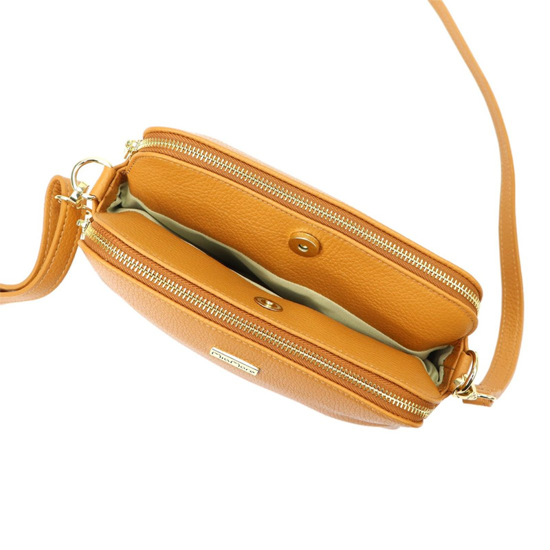 MiaMore Listonoszka Damska Skóra Naturalna Torebka Na Ramię 3 Komory