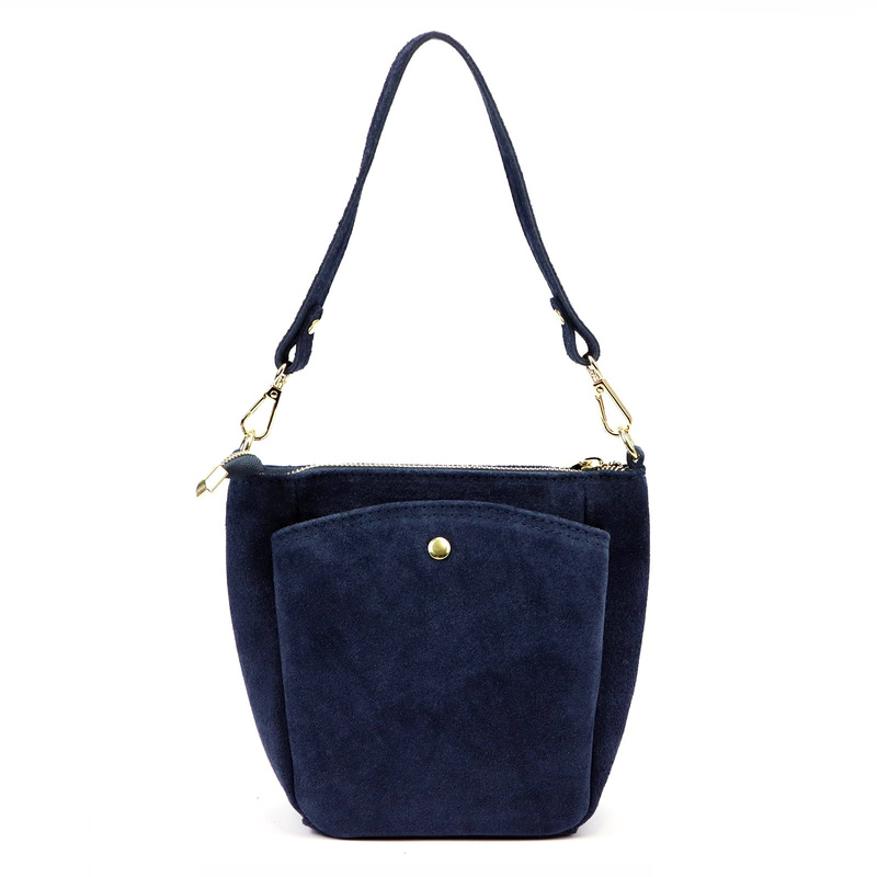 Vera Pelle damska listonoszka torebka na ramię skóra naturalna zamszowa