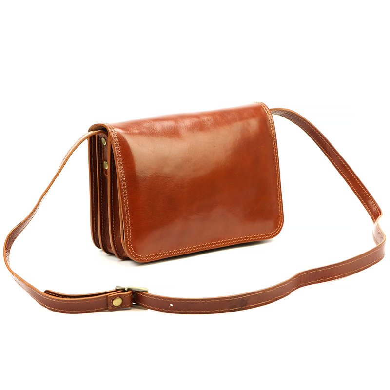 Florence damska listonoszka 3 komory torebka na ramię skóra naturalna