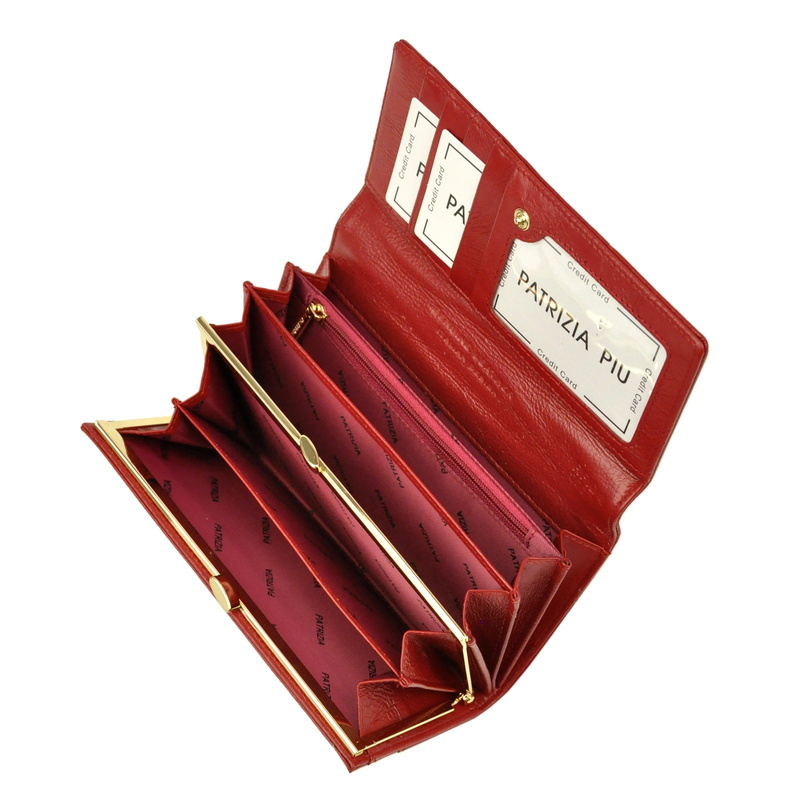 Podłużny Skórzany damski portfel PATRIZIA z RFID
