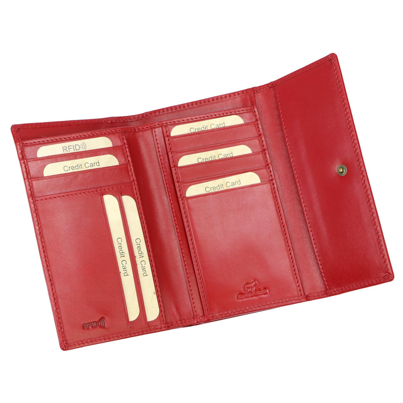 Duży Skórzany damski portfel EL FORREST z RFID