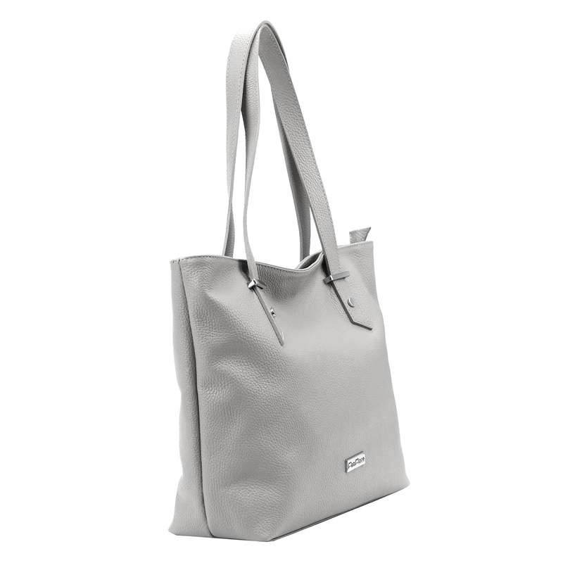 Duża damska shopperbag skórzana z kieszeniami torebka na ramię MiaMore