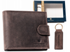 Zestaw prezentowy: mały, skórzany portfel męski i brelok - Peterson