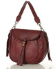 Marco Mazzini Torebka classic saddle bag ze skóry naturalnej na ramie bordowa