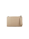 Damska skórzana listonoszka crossbody Giulia Monti GM1558 – szarobeżowa