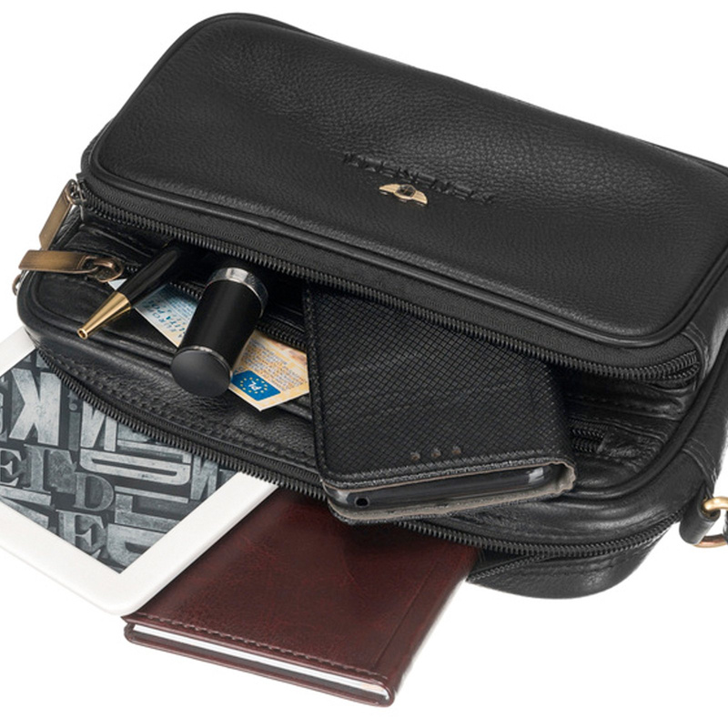 Saszetka męska z naturalnej skóry Peterson PTN 1056-NDM