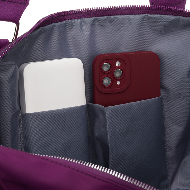 Sportowa torba treningowa z poliestru w fioletowym kolorze - Peterson