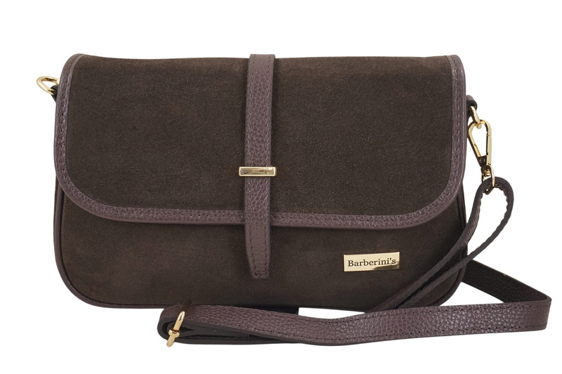 Zamszowa torebka damska Barberinis - Brązowa ciemna