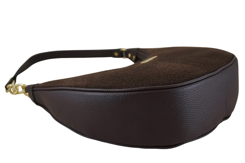 Stylowa torebka z zamszowym wykończeniem - Brązowa ciemna