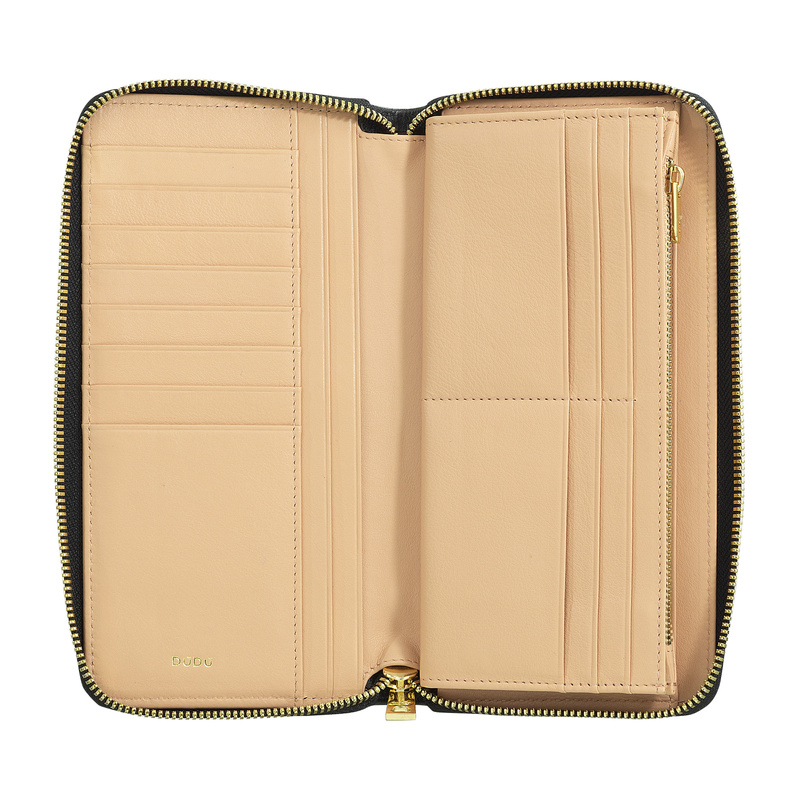 DUDU Duża damska Portmonetka skóra naturalna portmonetka podłużna