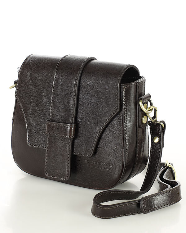 Torebka skórzana crossbody bag MAZZINI VERONA - brąz caffe