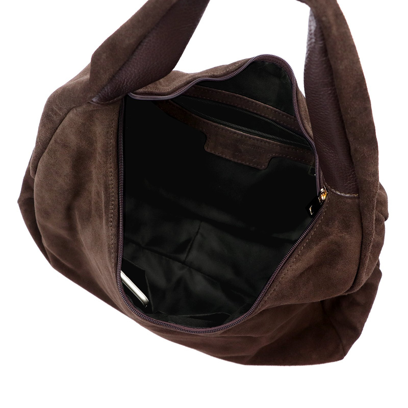 Vera Pelle damska shopperbag skóra naturalna zamsz torebka na ramię pojemna