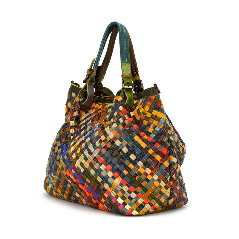 Duża Torebka skórzana na ramię oryginalny wzór