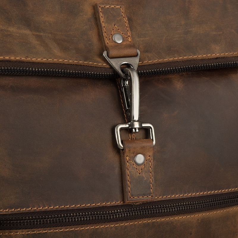 Plecak skórzany na laptopa 15,6 biznesowy duży A4 pojemny brązowy premium Beltimore N19