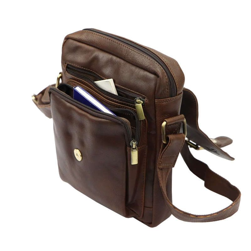 Pojemna Męska saszetka ze skóry naturalnej torba na i przez ramię Nordee