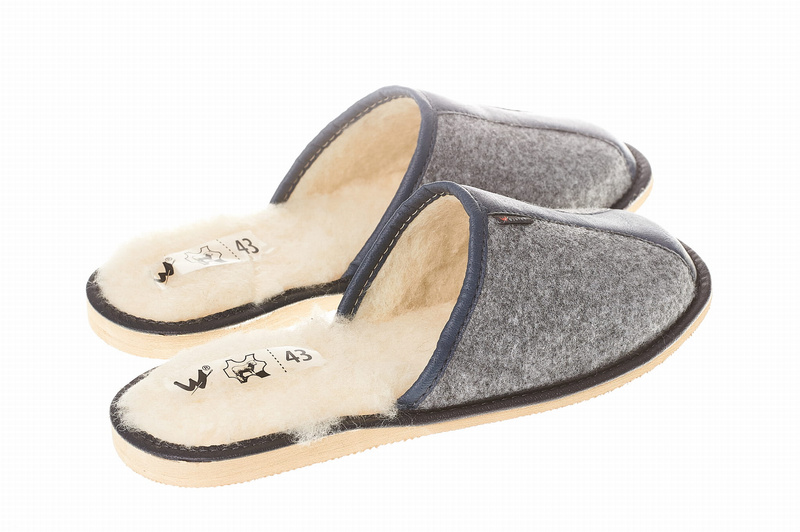 Wójciak Podhale męskie kapcie domowe zabudowane filc wewnętrz wełna